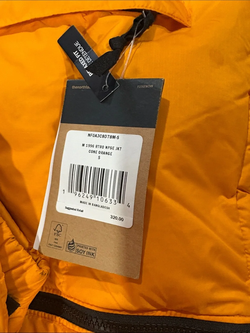 The North Face Men’s Orange and Black Puffer Jacket